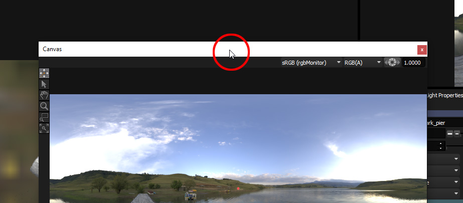 Double click the top bar of the floating panel