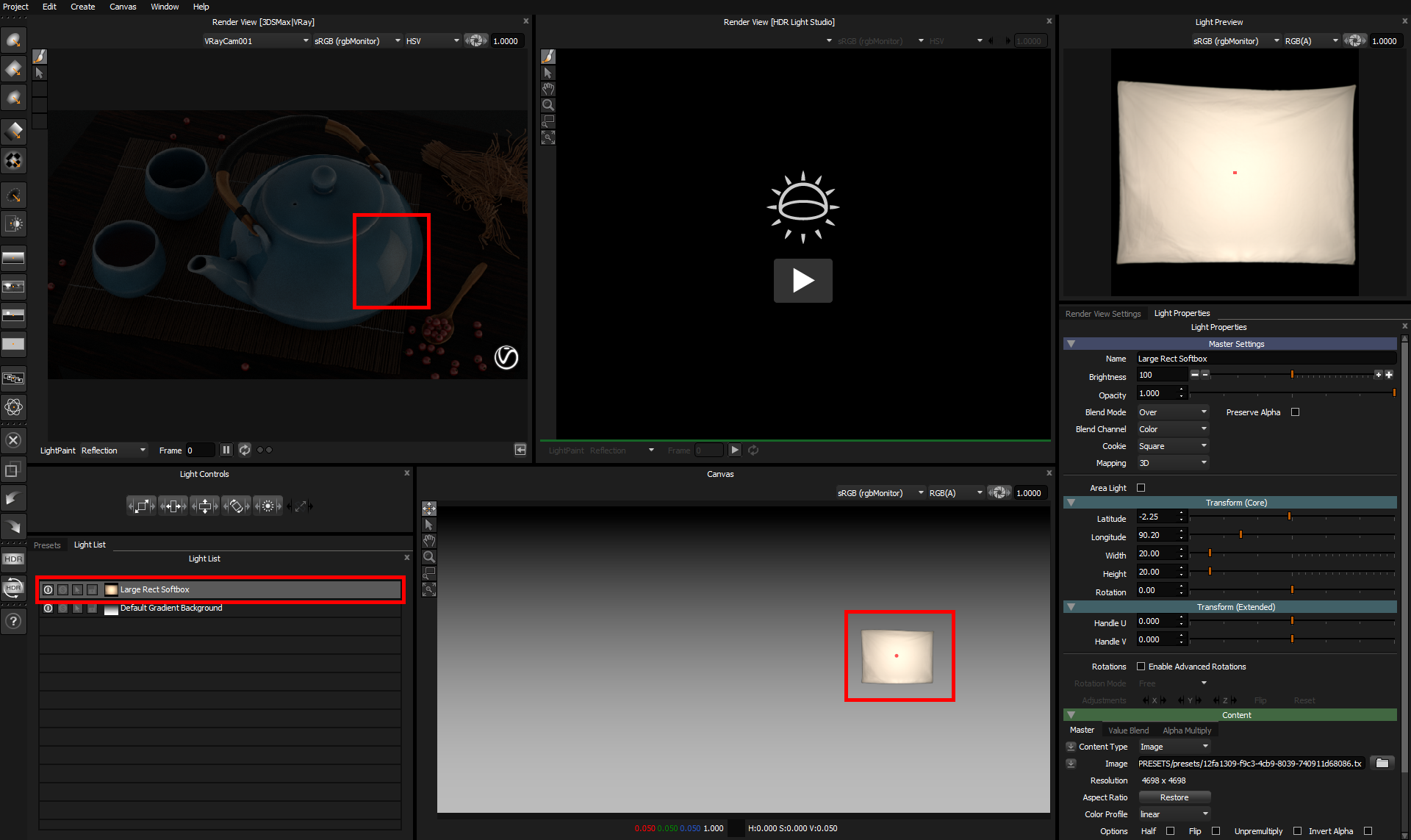 Figure 15: HDR Light Studio interface after creating a light