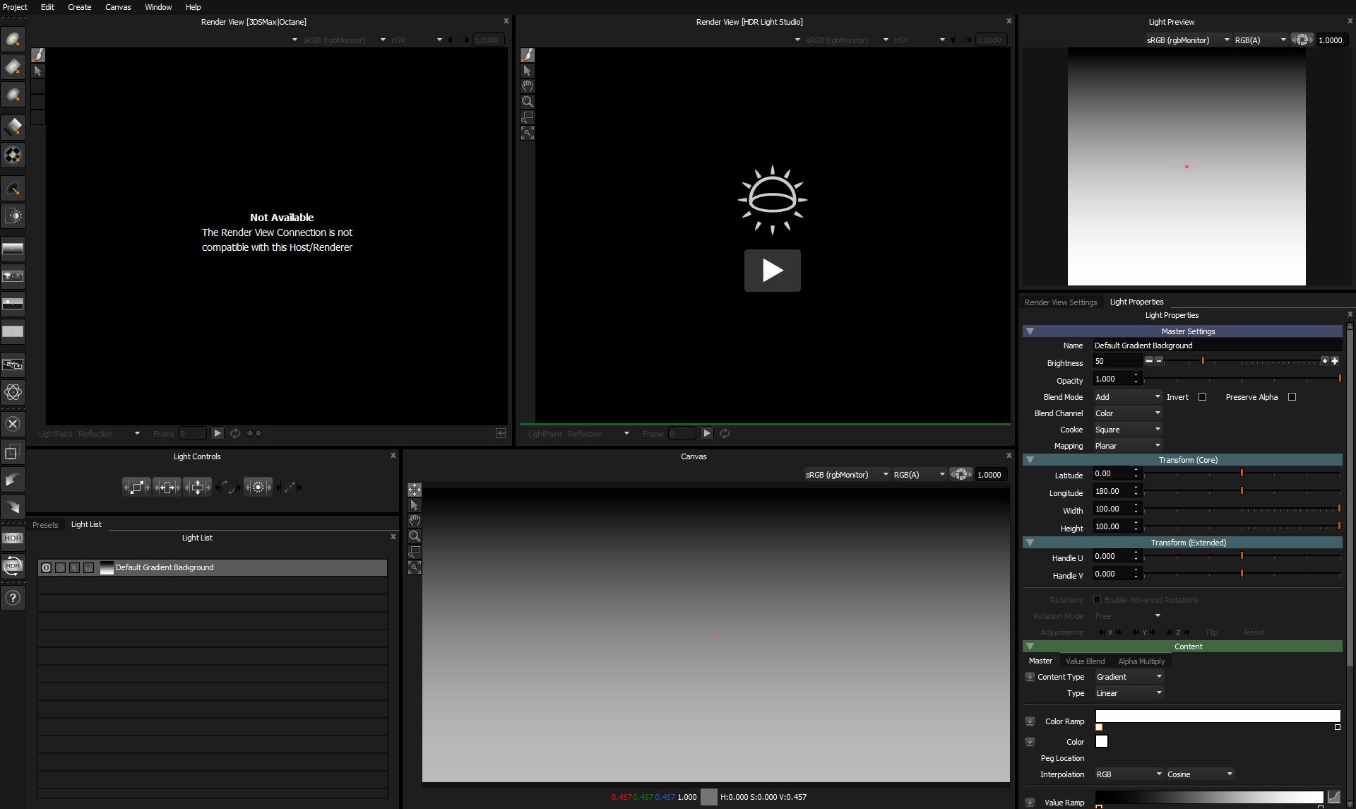 Figure 7: HDR Light Studio on start up