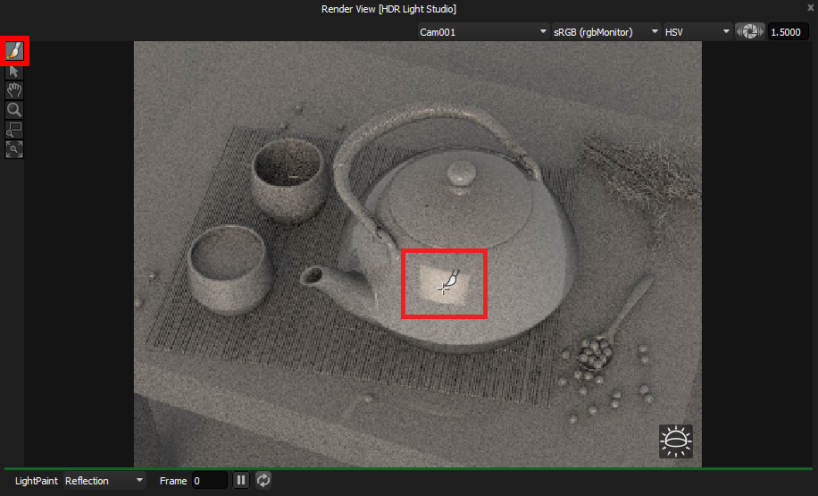 Figure 17: Using LightPaint to paint light on the model