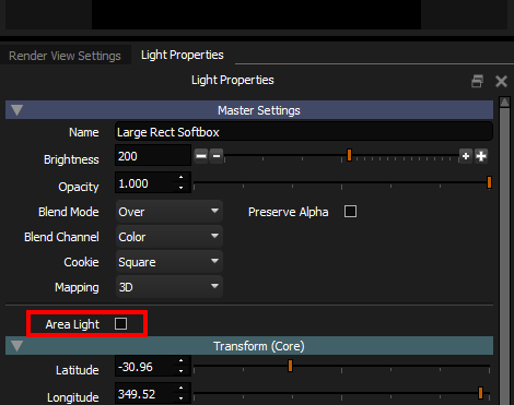 Figure 20: Converting a light into an area light