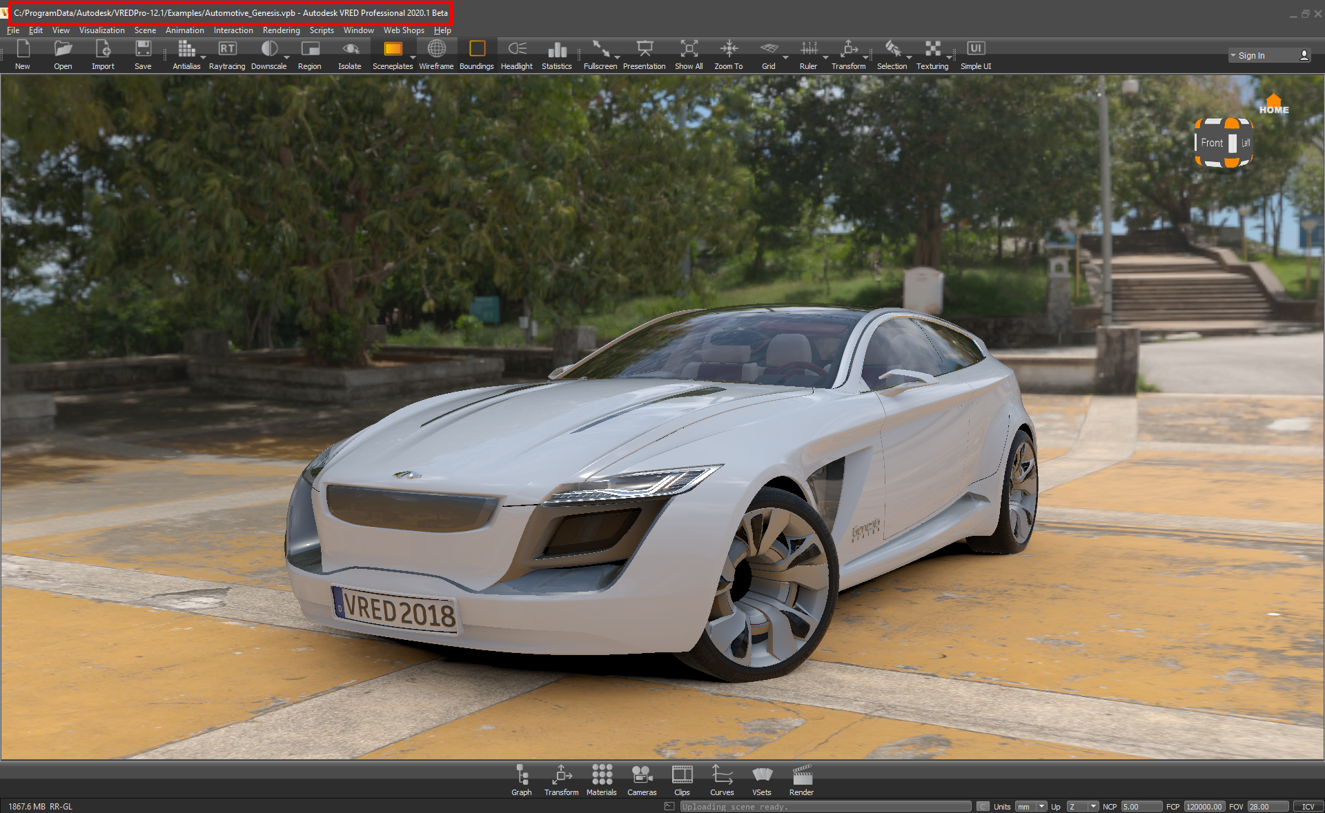 Figure 3: Loaded scene in VRED (Automotive Genesis)