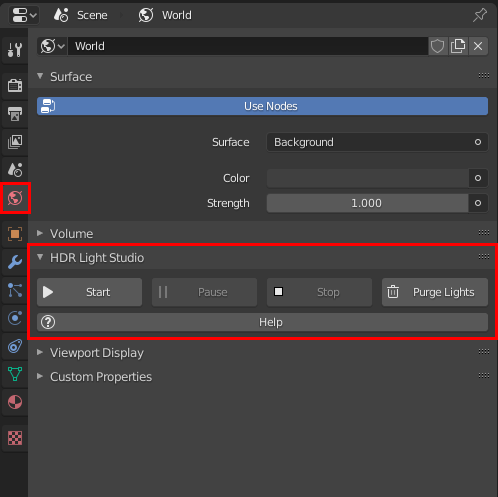 Figure 6: HDR Light Studio add-on for Blender