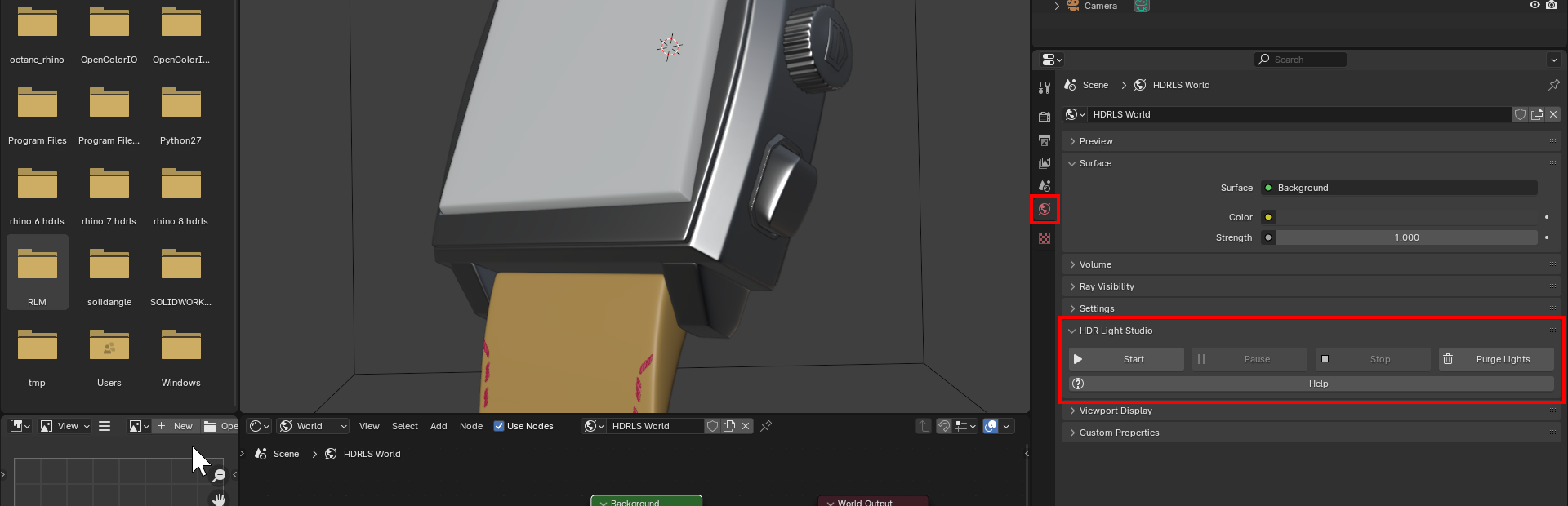 Figure 2: HDR Light Studio controls