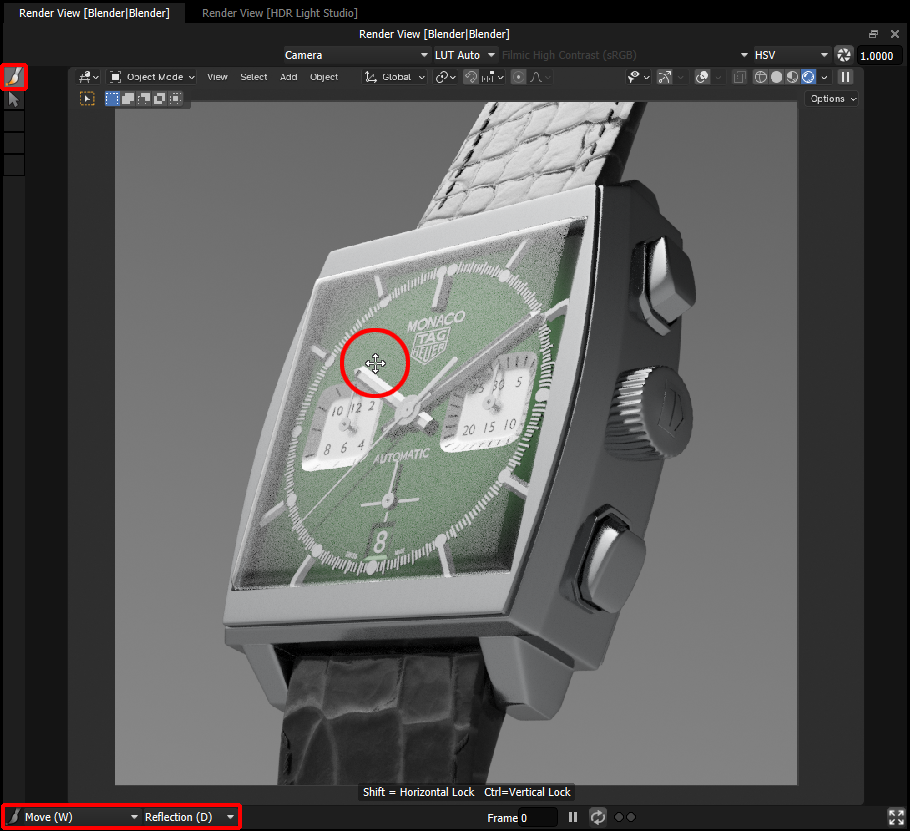 Figure 11: Using LightPaint to position light on the 3D scene