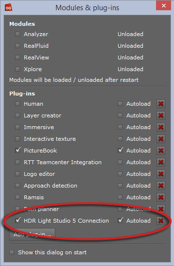 Modules and Plug-ins menu 