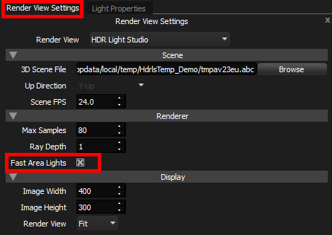 Figure 25: Fast Area Light checkbox