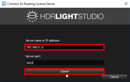 Figure 28: Connecting to the RLM Server