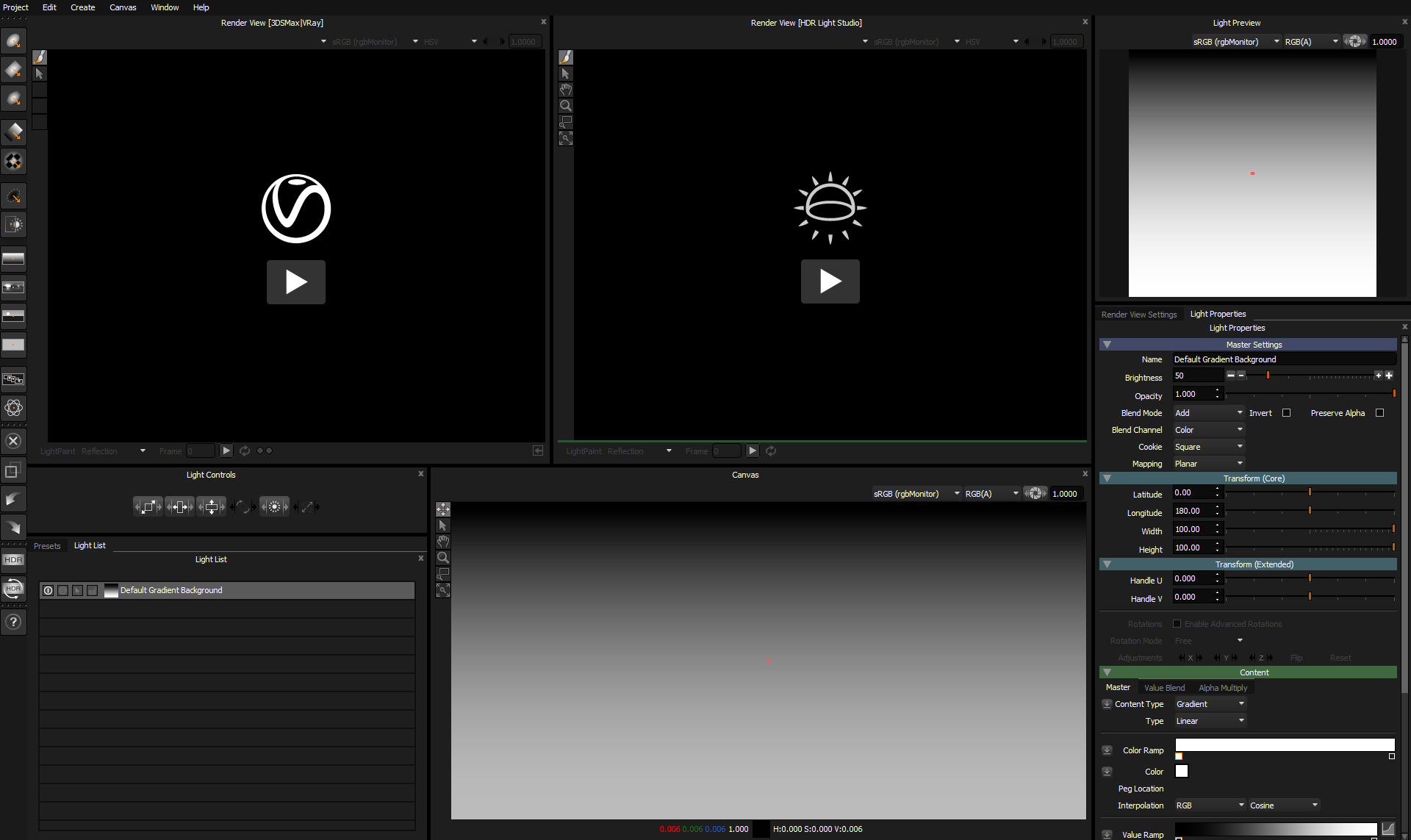 Figure 7: HDR Light Studio on start up