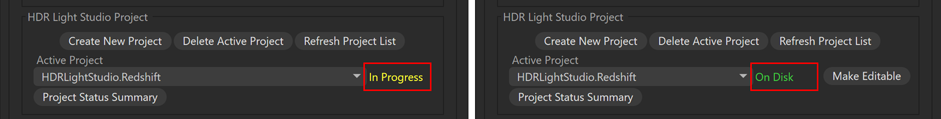 Project Status displayed next to Active Project dropdown Project Status displayed next to Active Project dropdown
