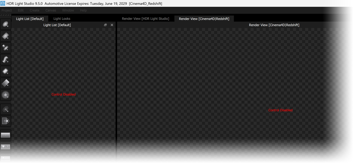 Locked HDR Light Studio user interface Locked HDR Light Studio user interface
