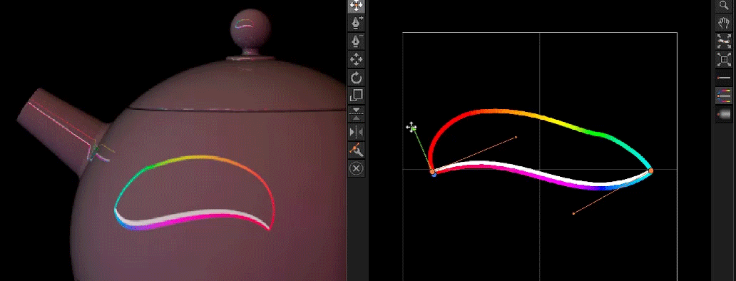 Changing the display mode to show Center and Outer Line