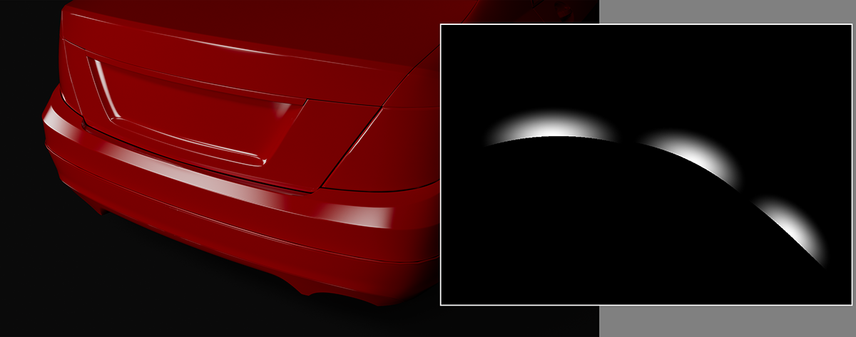 Start with 3 soft round lights across the car bumper.