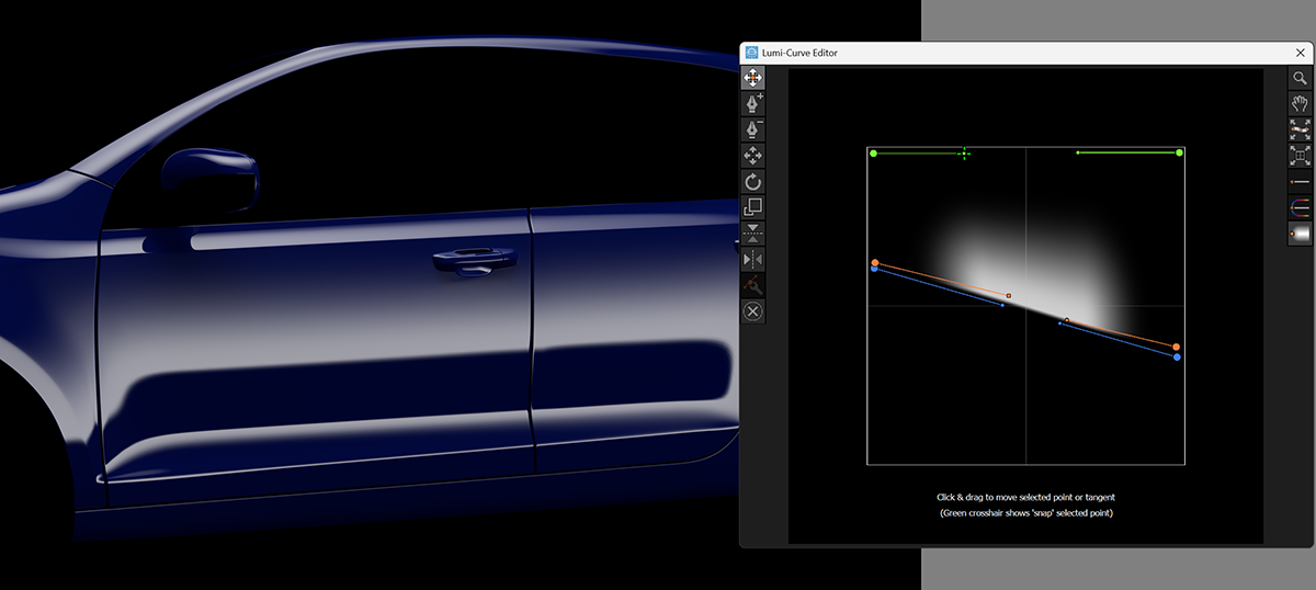 By adjusting the Freeform settings, you can bend the light's edge, shape its falloff, and align it perfectly with your model's surface.