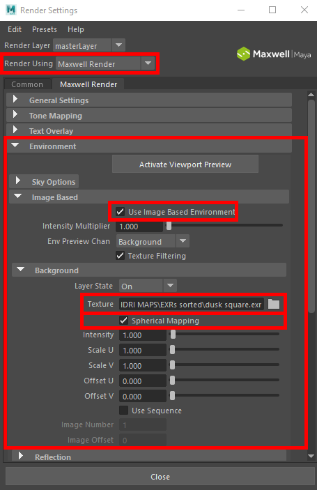 Figure 2: setting up image based lighting