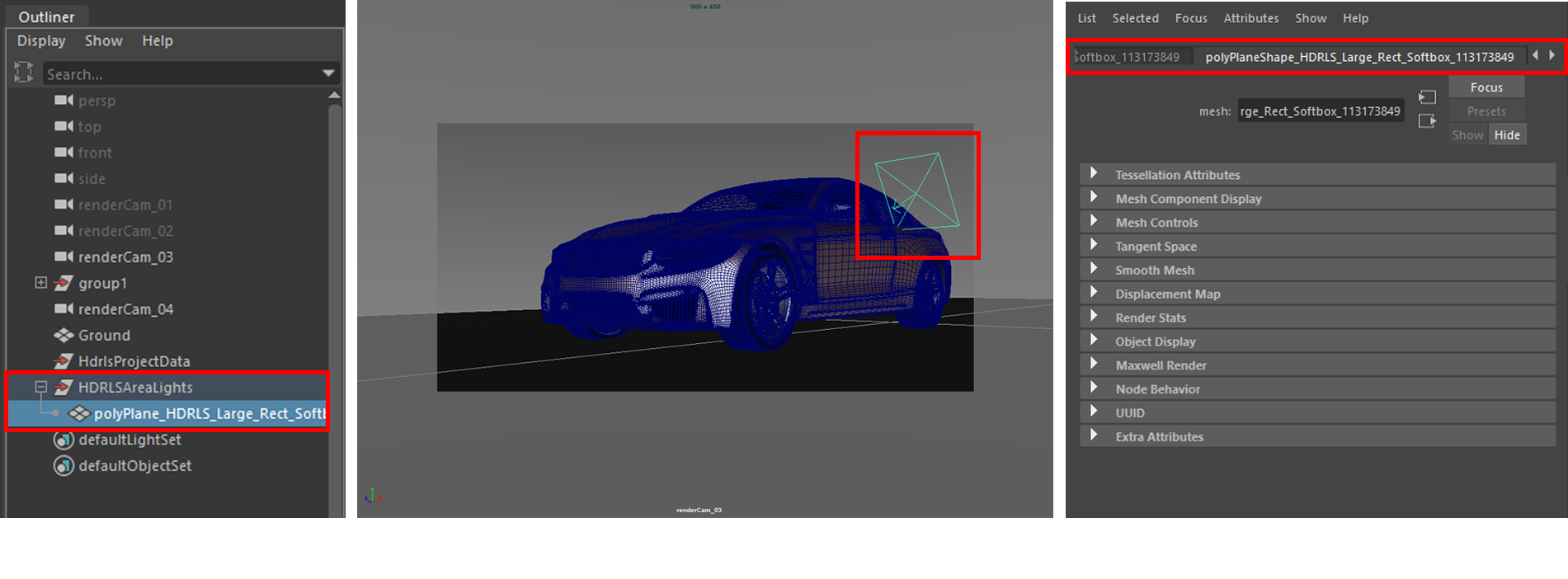 Figure 24: Maya interface after creating an area light