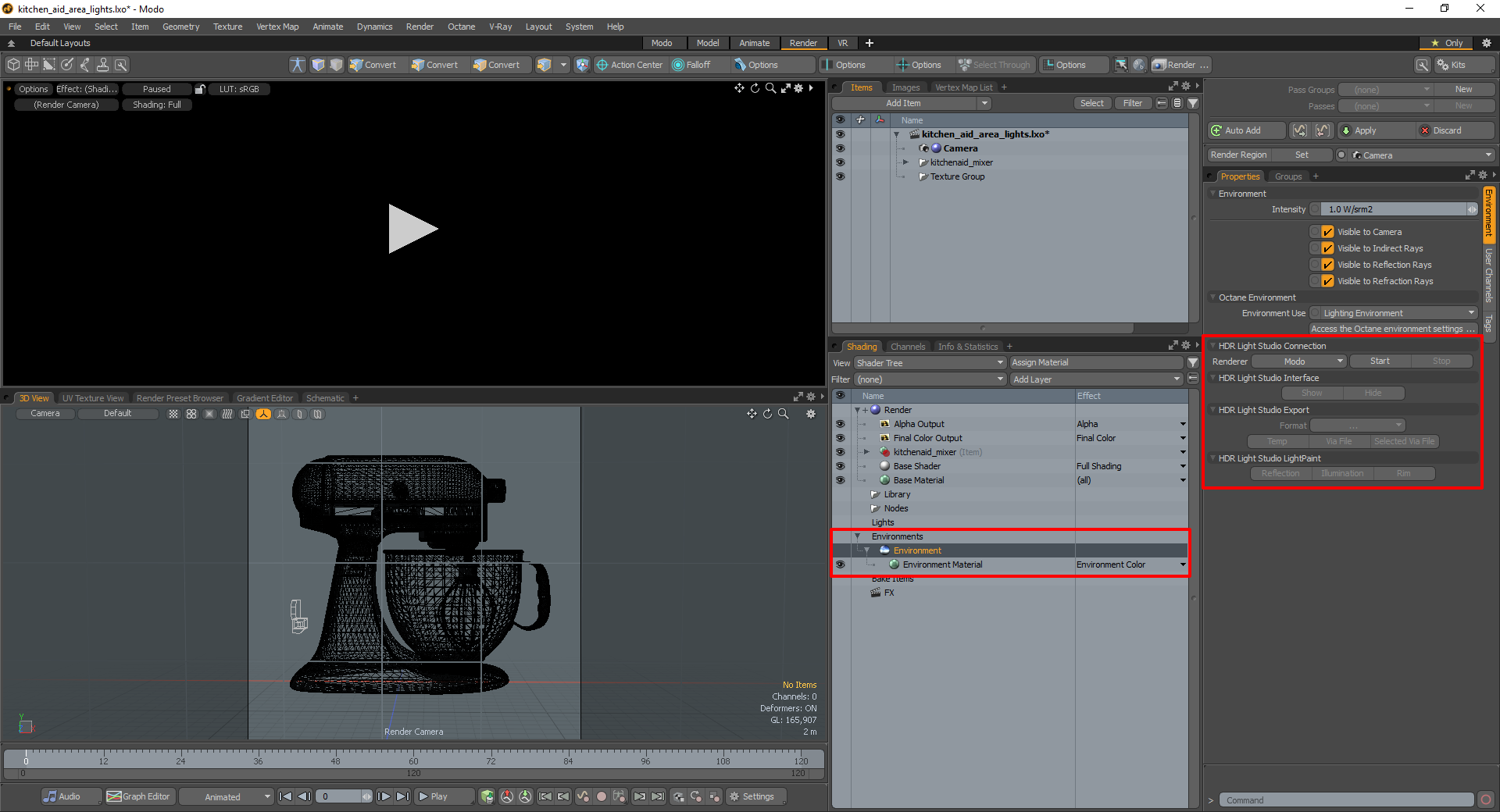 Figure 3: Controls of the HDR Light Studio connection