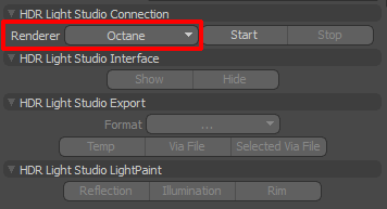 Figure 5: Choosing Octane as the renderer