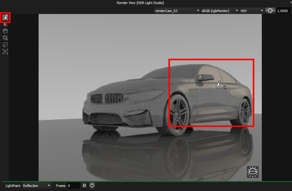 Figure 18: Using LightPaint to paint light on the model