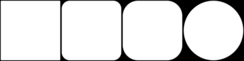 Example Settings: 0, 0.25, 0.5, and 1 radius