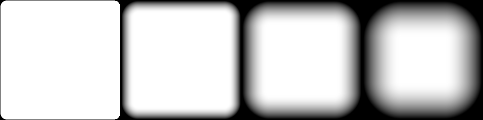 Example Settings: 0, 0.25, 0.5, and 0.75 softness