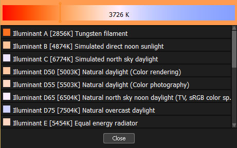 Color Temperature Dialog 