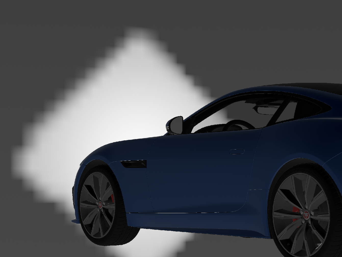 Live HDRI map seen in background is pixelated and normal during the design process