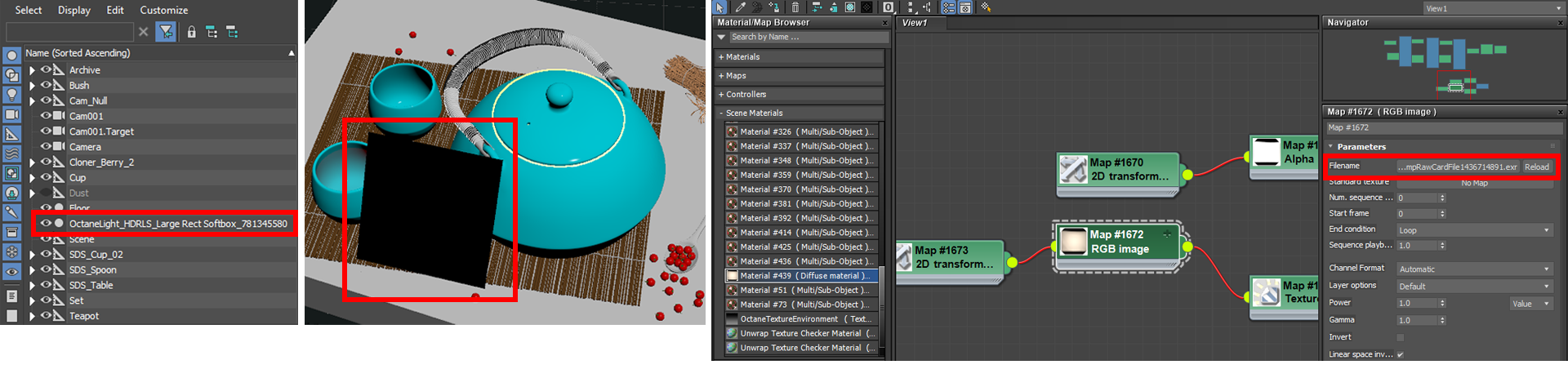 Figure 22: 3ds Max interface after creating an area light