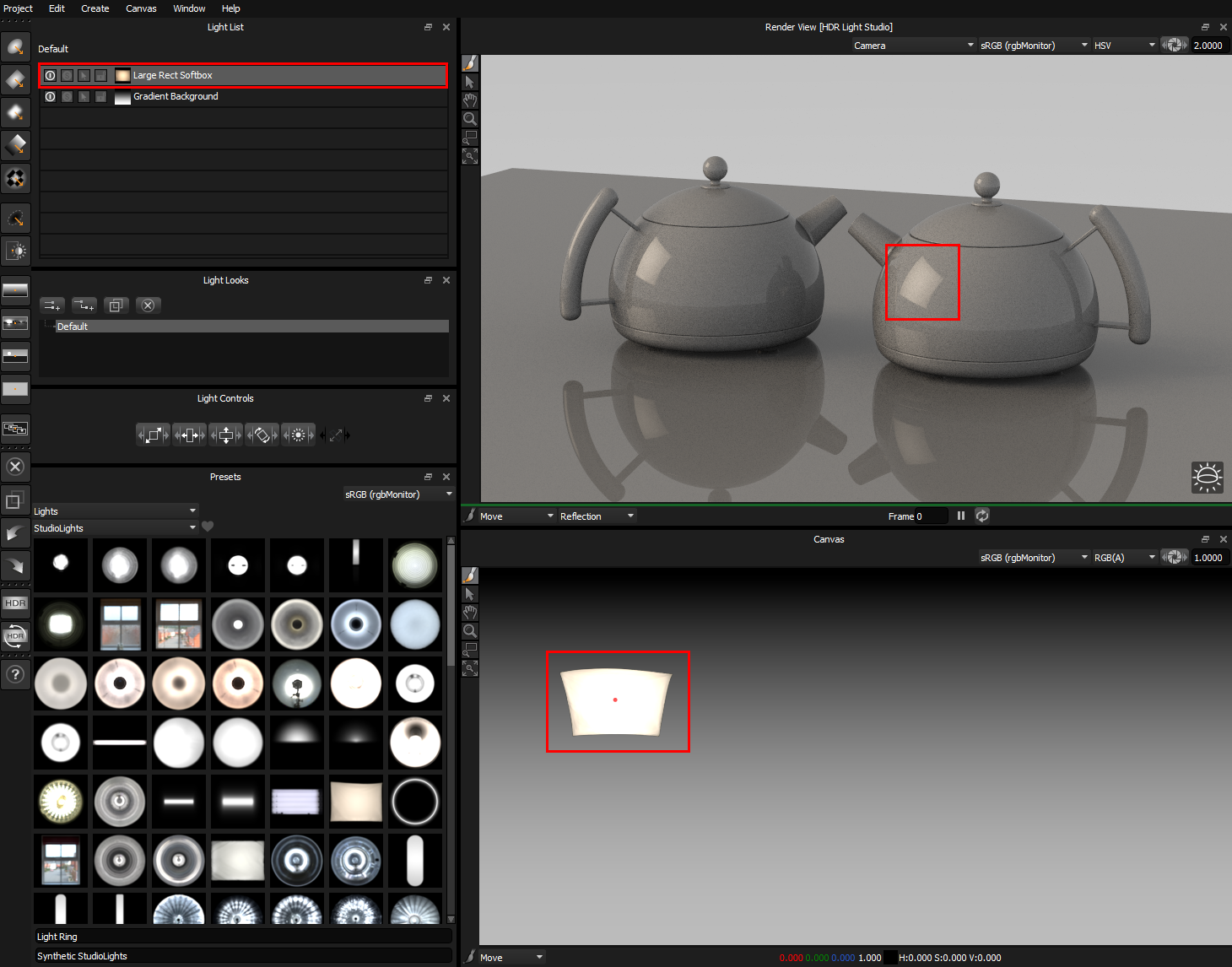Figure 12: HDR Light Studio interface after creating a light