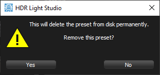 delete user preset warning