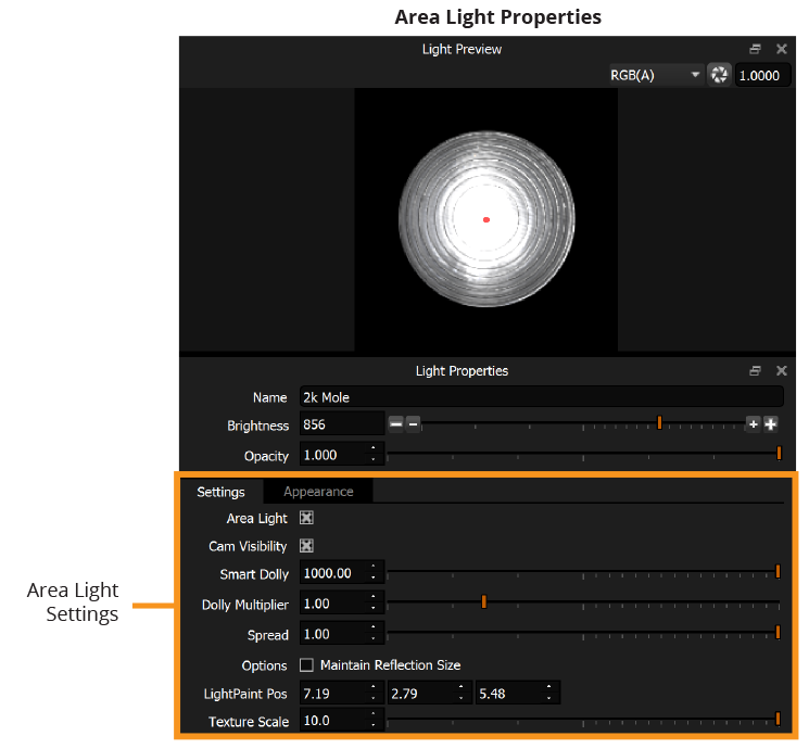arealight_properties_hdrlightstudio 8.2.2 labelled