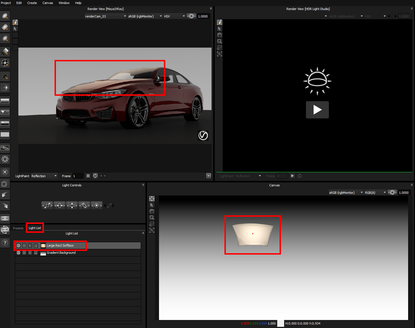 Figure 14: HDR Light Studio interface after creating a light