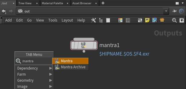 Figure 1: Mantra renderer setup