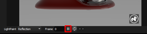 Figure 19: Pause/Play button for the render view