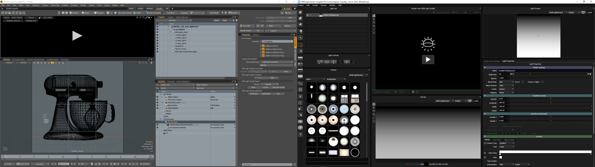 Figure 9: Modo (left) and HDR Light Studio (right) running on 2 displays