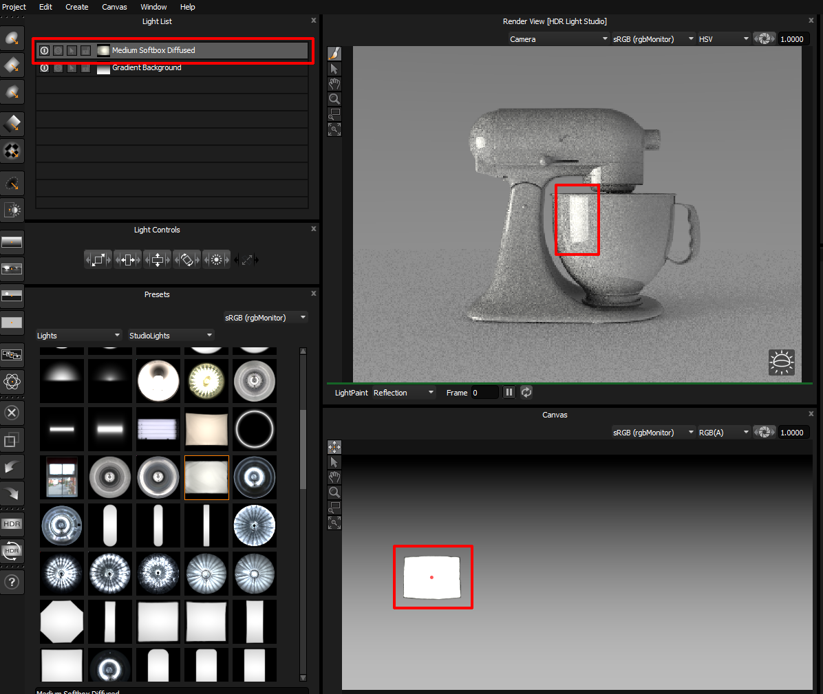 Figure 15: HDR Light Studio interface after creating a light