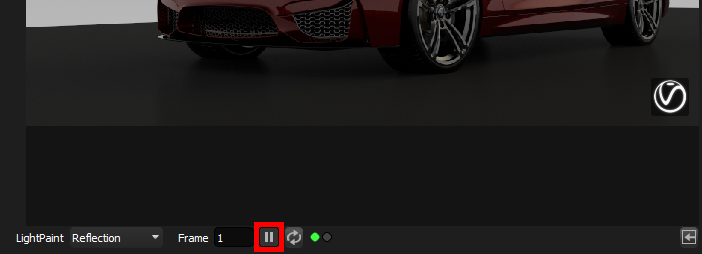 Figure 19: Pause / Play button for the render view
